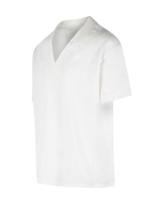 Maison Margiela White Taped V-Neck T-Shirt for men