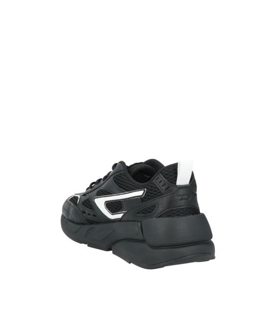 DIESEL Black Two-Tone Low-Top Sneakers