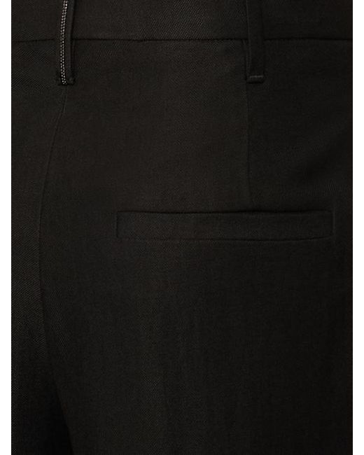 Brunello Cucinelli Black Belt-Loop Casual Pants
