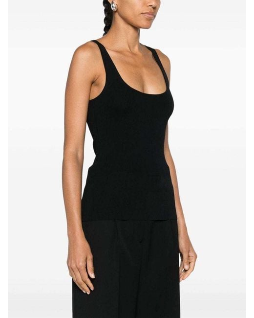 Totême Black Knit Tank Top Scoop Neck