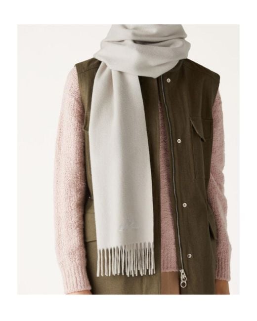 Loro Piana White Fringed Logo Scarf