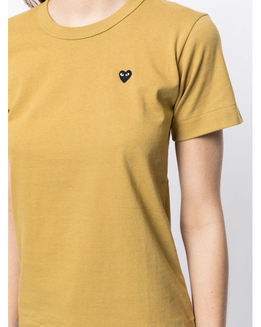 COMME DES GARÇONS PLAY Yellow Embroidered-Logo Cotton T-Shirt