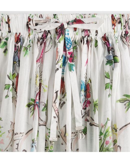 Dior White Iviera Mid-Length Flared Skirt