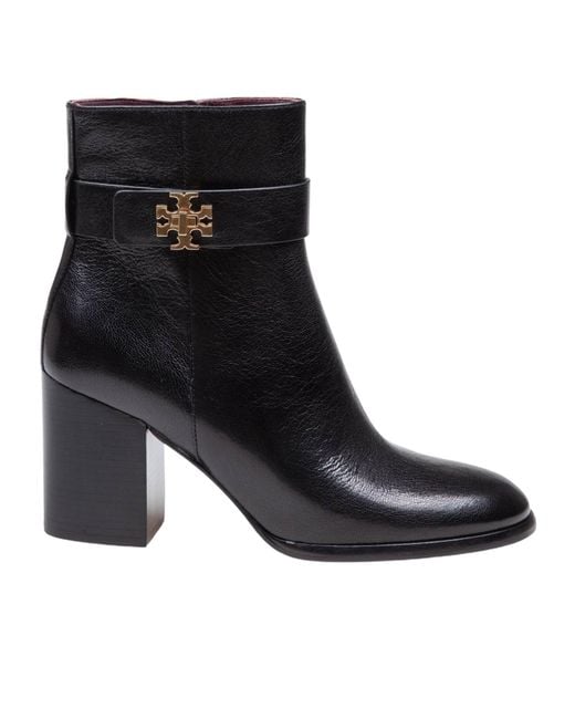 Tory Burch Black T Lock Heeled Ankle Boots