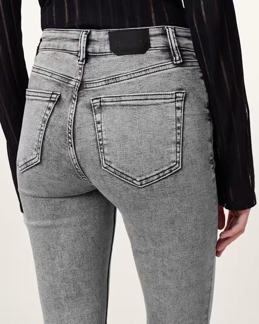 AllSaints Gray Straight Leg Jeans