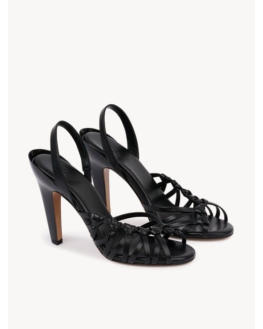 Chloé Metallic Chloé Estra Woven Heeled Sandals