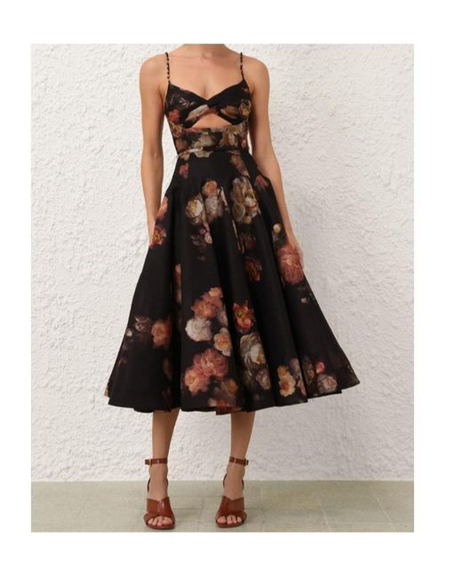 Zimmermann Brown Hypnotic Twist Midi Dress