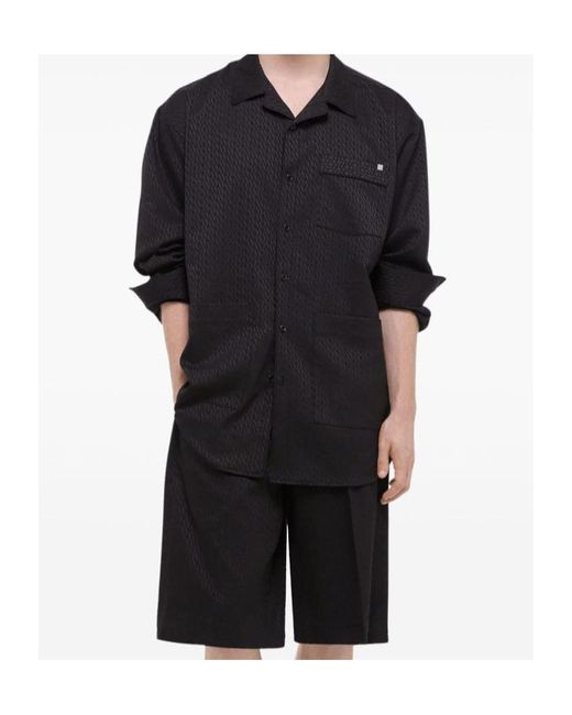 Helmut Lang Blue Geometric-Print Shirt for men