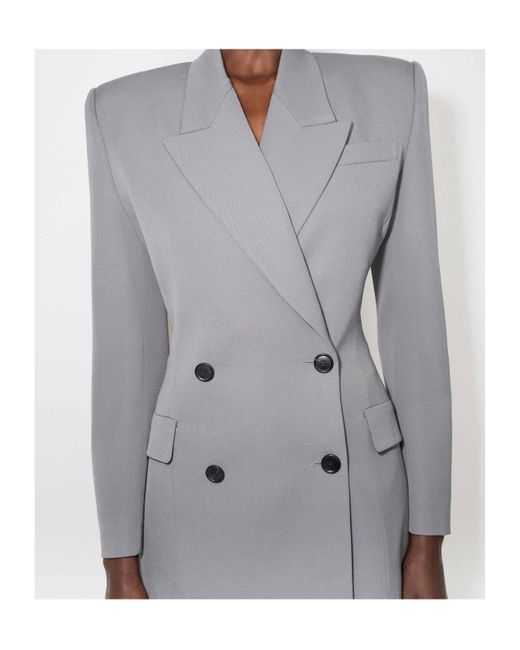 Alaïa Gray Alaïa Gabardine Tailored Jacket