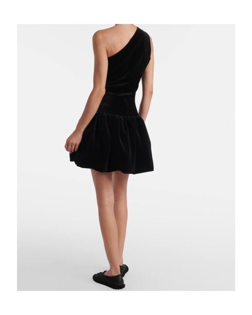 Patou Black One-Shoulder Mini Dress