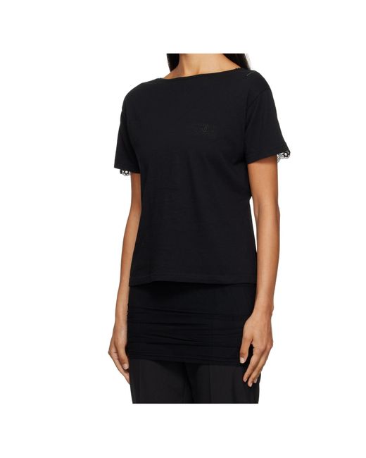 MM6 by Maison Margiela Black Laced Top