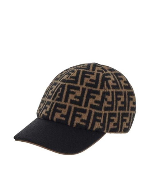 Fendi Black Allover Ff Motif Baseball Cap