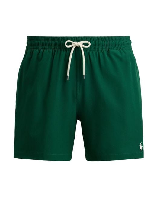 Polo Ralph Lauren Green Logo-Embroidered Drawstring Swim Shorts for men