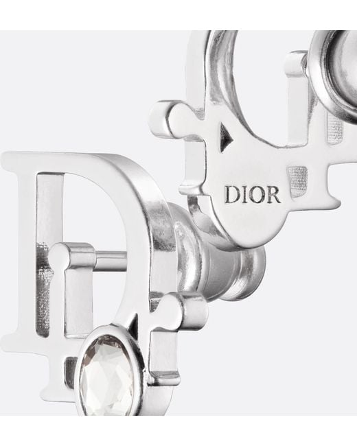 Dior White Sparkle Earrings for men
