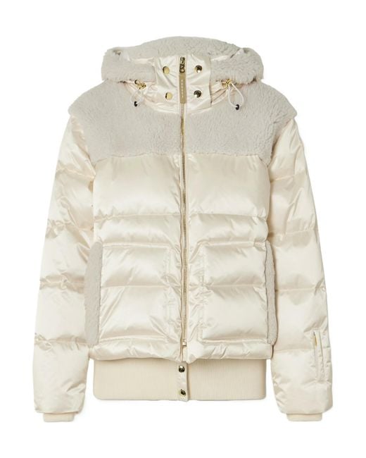 Bogner Natural Dia Hooded Shearling-Trimmed Quilted Down Ski Jacket