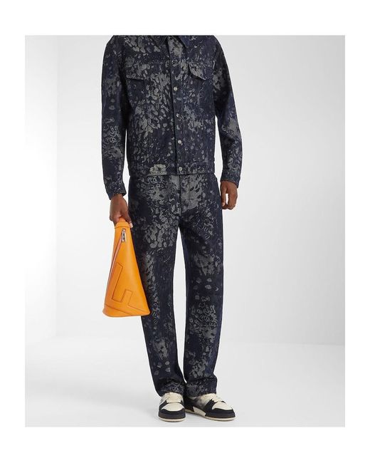 Fendi Blue Match Lace-Up Trainers for men