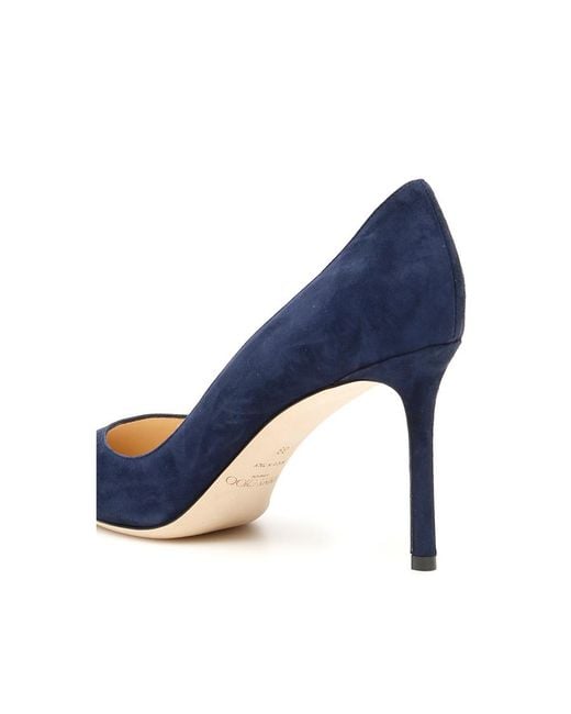 Jimmy Choo Blue Romy 85 Pumps