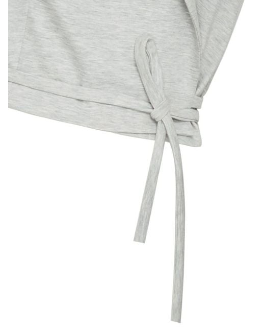 Brunello Cucinelli Gray Sleeveless Wrap Blouse