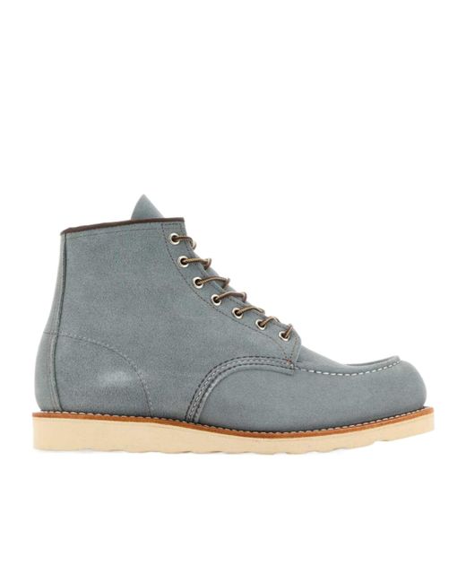 Red Wing Gray Classic Moc Suede Ankle Boots for men