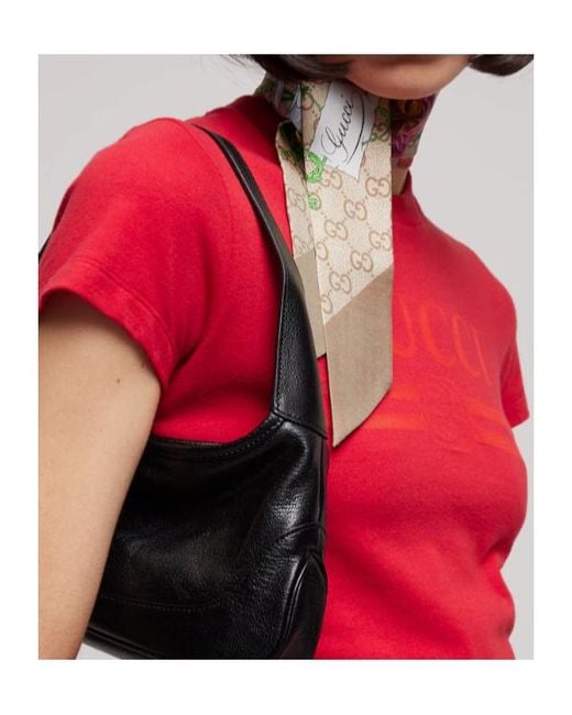 Gucci Green Printed Silk Ribbon