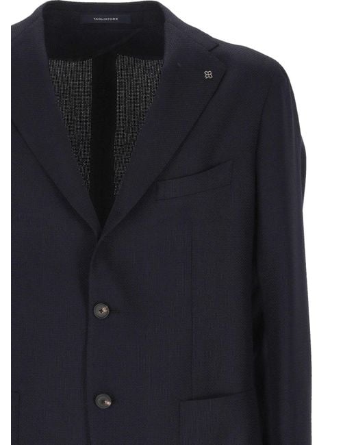 Tagliatore Blue Single-Breasted Blazer for men