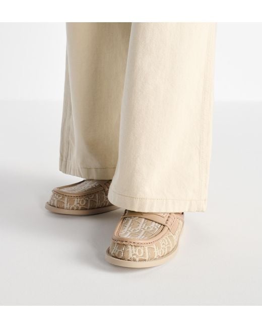 Dior White Christian Logo Jacquard Slip-On Sandals