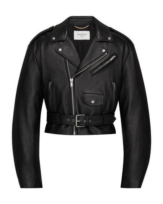 Saint Laurent Black Zip-Up Biker Jacket