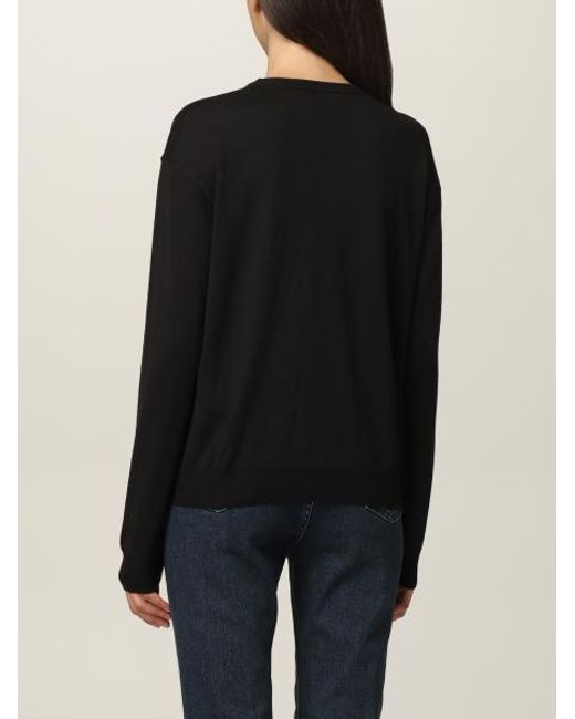 Moschino Black Floral-Print Knitted Jumper