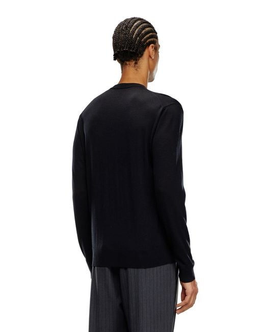 DIESEL Black K-Garth Oval D Logo Knitted Jumper for men