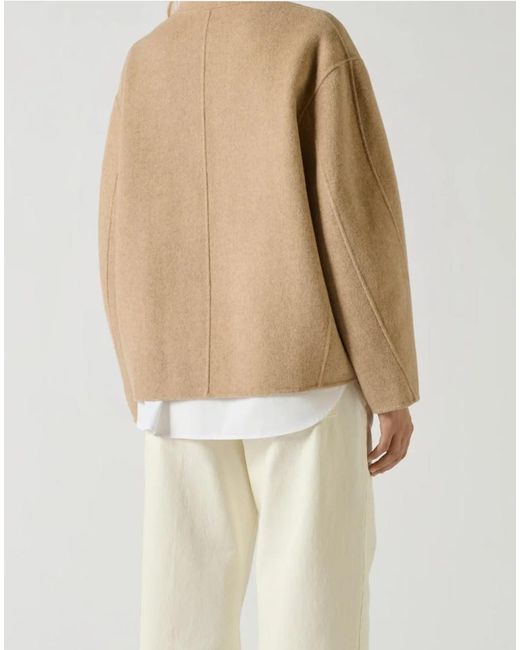 Soeur Natural Double-Faced Wool Short Coat