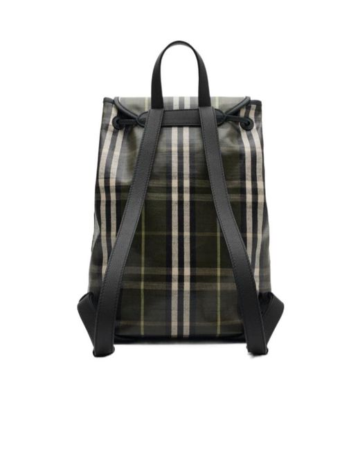 Burberry Black Tartan-Pattern Backpack for men