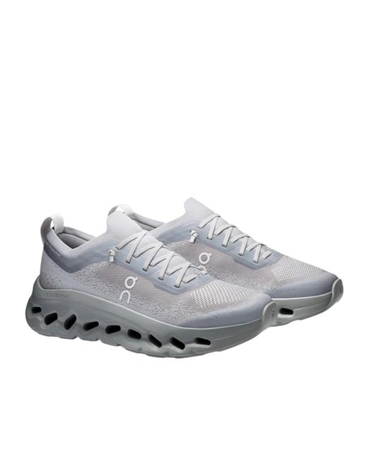On Shoes Gray Round-Toe Sneakers