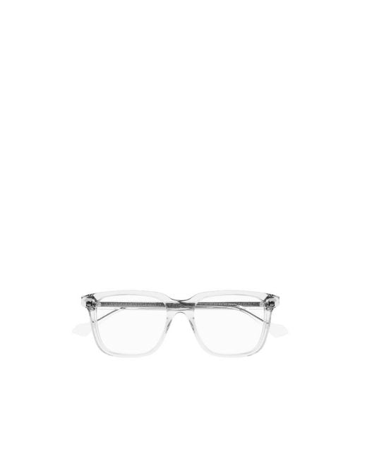 Gucci White Eyewear Rectangular Frame Glasses for men