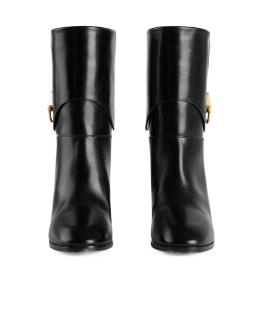 Gucci Black Elizabeth Heeled Ankle Boots