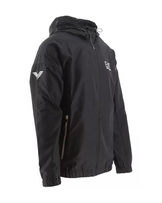 EA7 Black Ventus7 Suit With Zipped Hoodie And Joggers Multisport for men