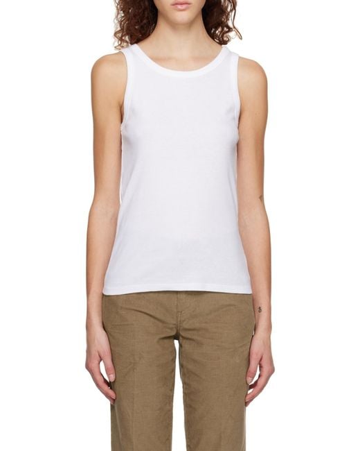 The Row White Frankie Sleeveless Tank Top