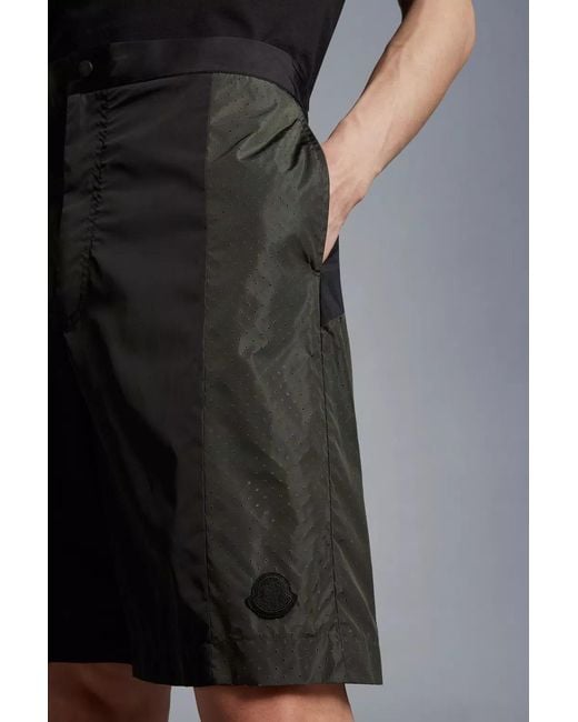 Moncler Black Nylon Shorts for men