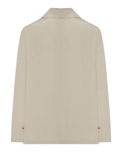 Max Mara Natural Bowling Collar Long-Sleeve Shirt