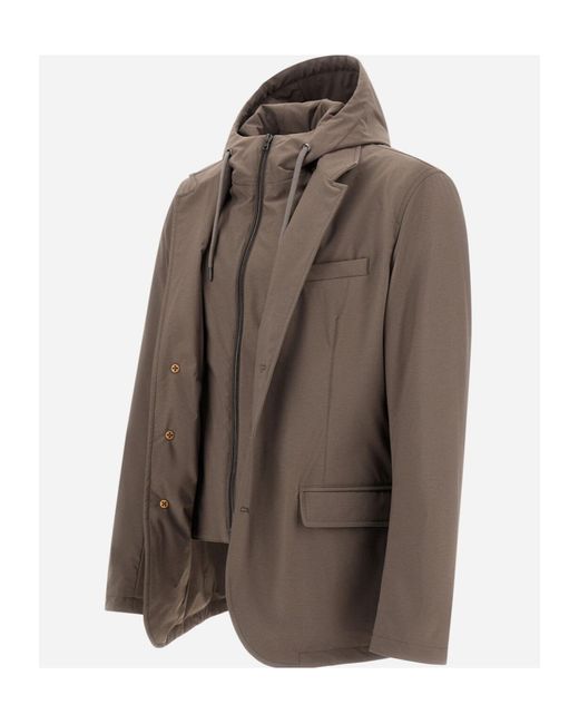 Herno Brown Comfort Stretch Resort Blazer for men