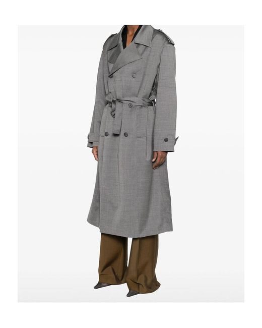 Frankie Shop Gray Long-Sleeved Trench Coat