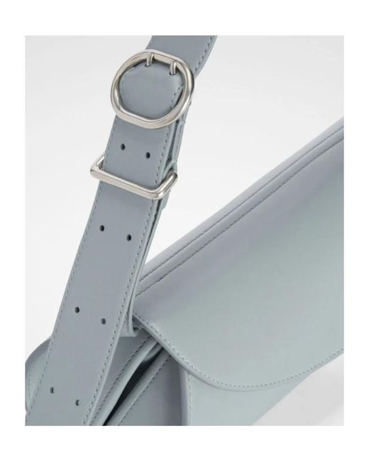 Jil Sander Metallic Cannolo Logo Embossed Small Shoulder Bag