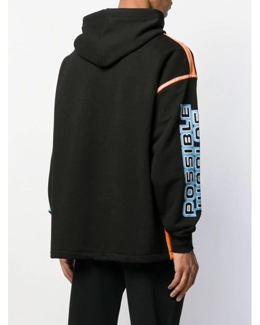 McQ Alexander McQueen Black Logo Logo Hooded Sweater for men