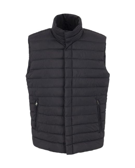 Herno Black Padded Quilted Vest Jacket for men