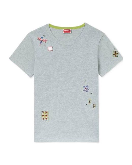 KENZO Blue Embroidered Top