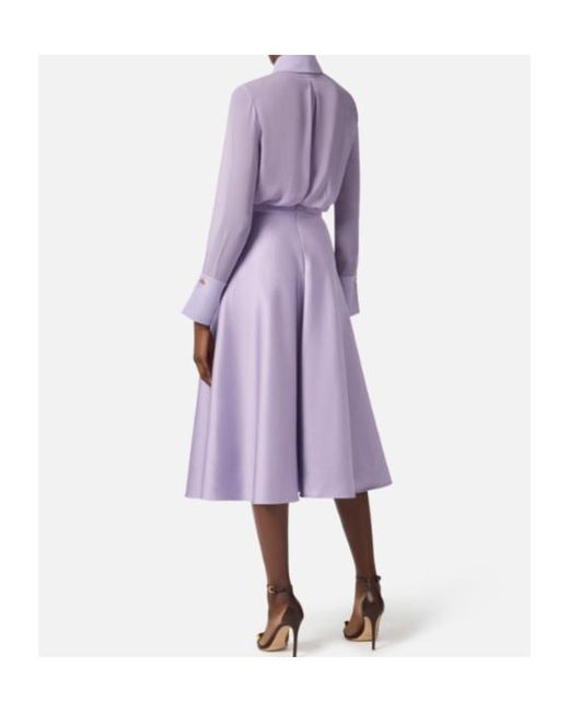 Elisabetta Franchi Purple Duchesse Midi Skirt