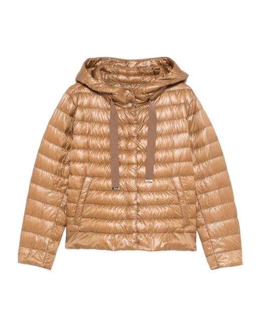Herno Natural Quilted Hooded Drawstring Puffer Jacket