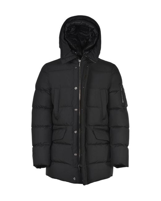 Moorer Black Davide Hooded Jacket for men
