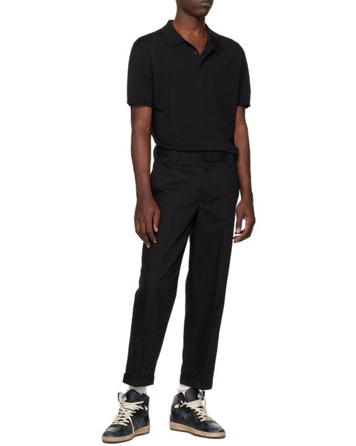 Golden Goose Deluxe Brand Black Logo Patch Polo Shirt for men
