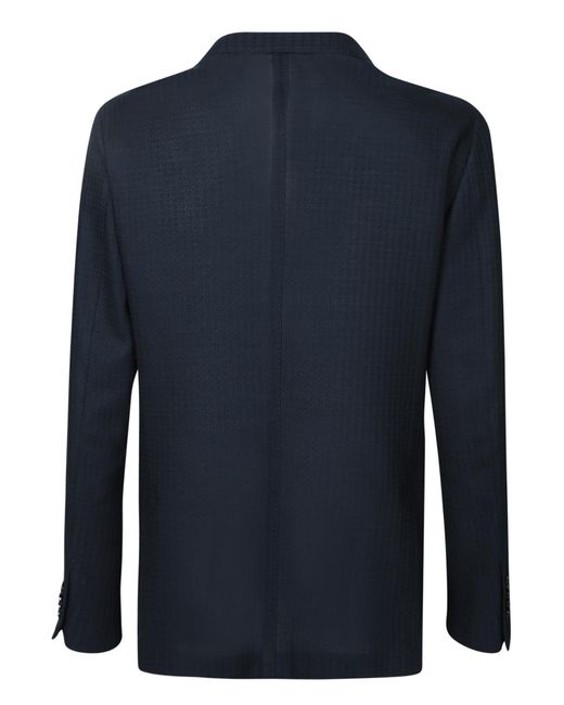 Lardini Blue Double-Breasted Blazer Jacket for men