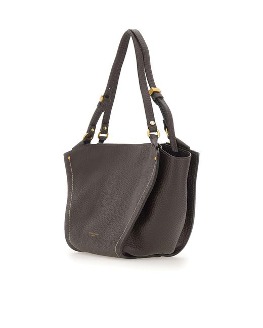 Gianni Chiarini Gray Bloom Stitch Detail Shoulder Bag